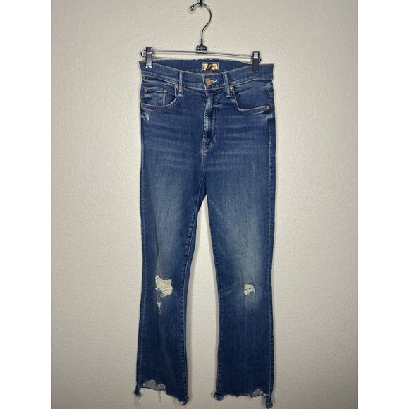 MOTHER The Insider Crop Step Chew In Dancing On Coals Jeans Size 25 - Picture 4 of 15